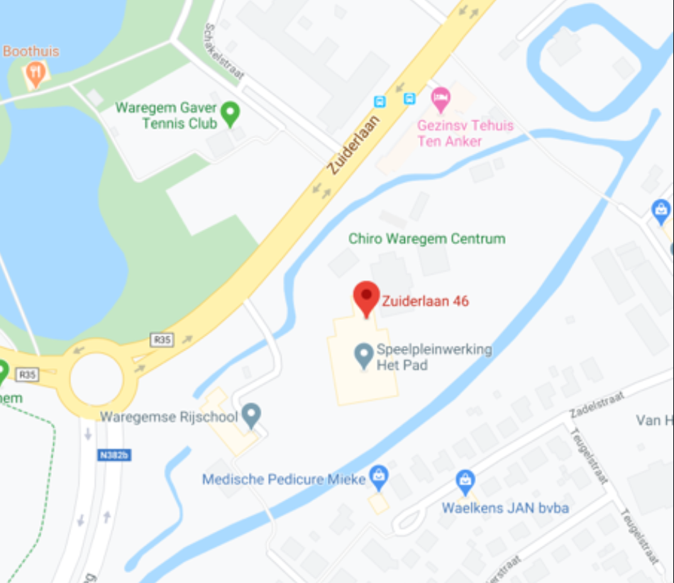 Kaart van adres locatie Waregem